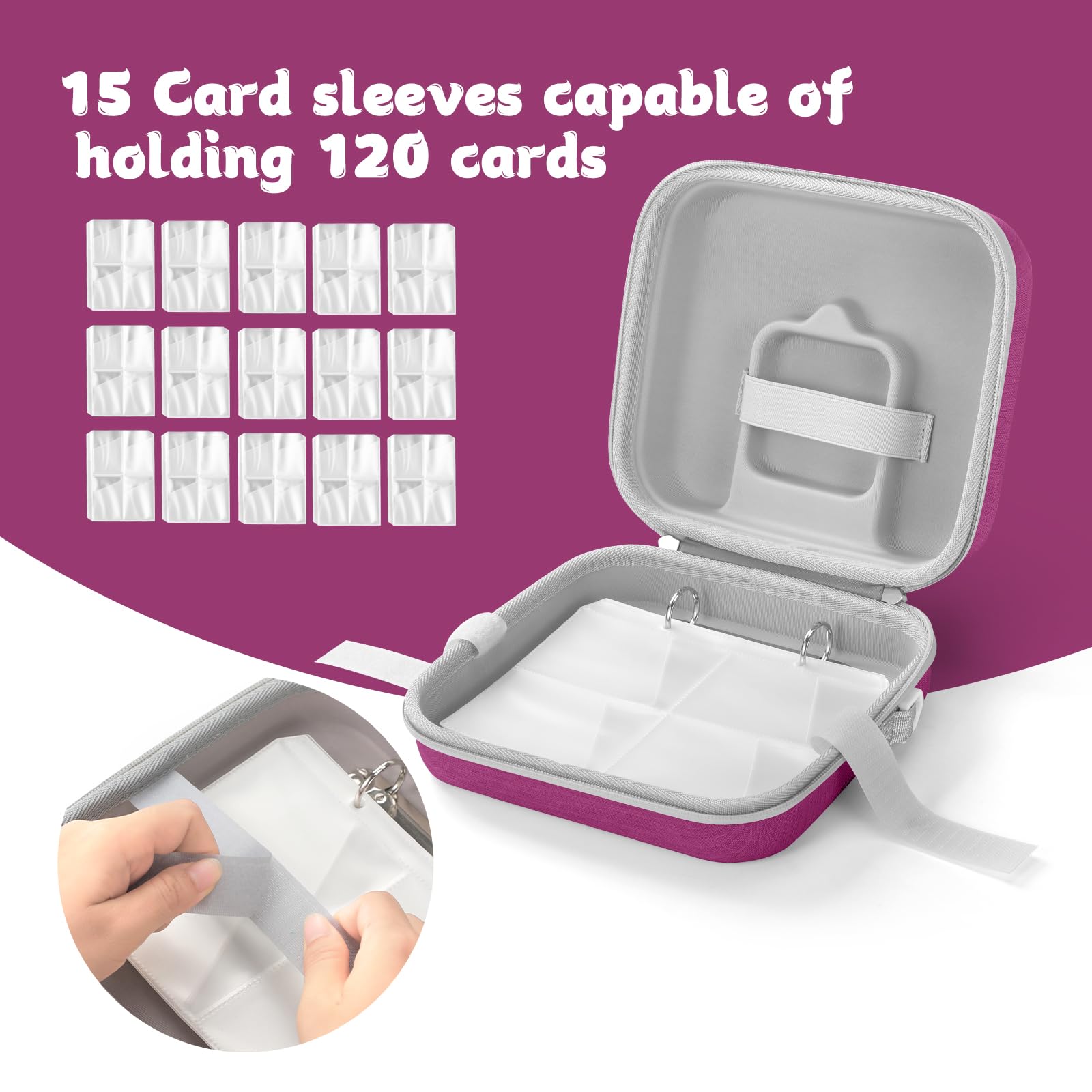 Custodia da viaggio per Yoto Mini con porta carte, custodia rigida per Yoto Mini Player e cuffie, 15 custodie per contenere 120 carte per Yoto Mini, borsa impermeabile antiurto in EVA per bambini
