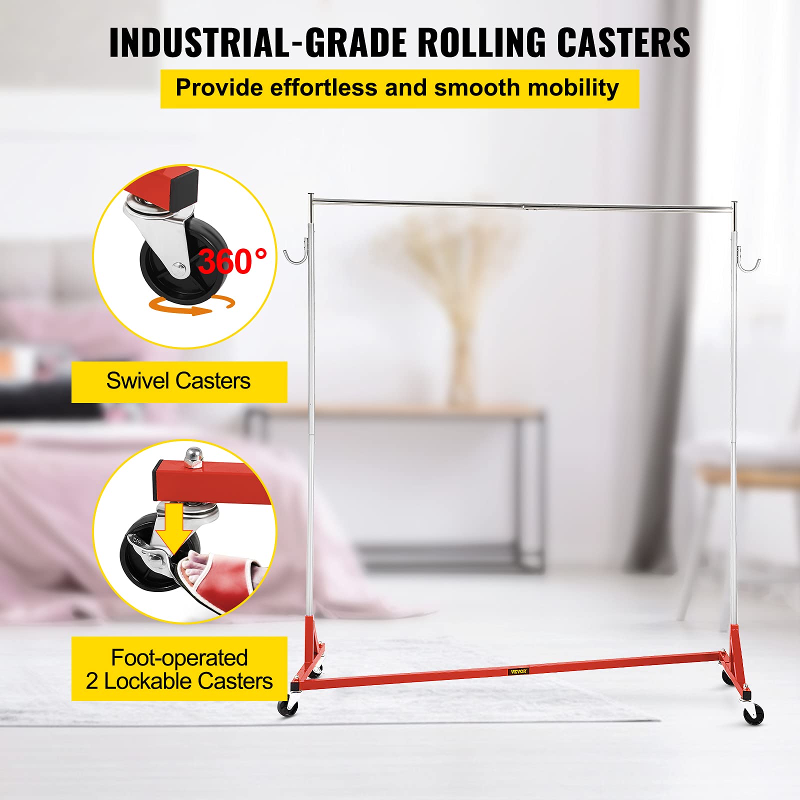 VEVOR Z Rack, Industrial Grade Z Base Garment Rack, Height Adjustable