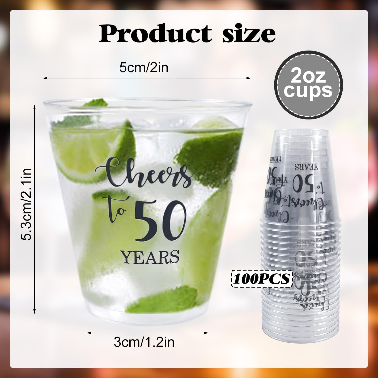 50 Vasos De Plástico Reutilizables 200ml Duros - Vasos Plastico Para Cócteles, Cerveza, Champán - Bodas, Fiestas Y Navidad