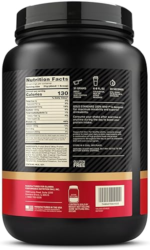 Vista 200 de Optimum Nutrition Estándar dorado 100% Proteína de Suero de Leche en Polvo, Pie de lima, 1.8 Libra