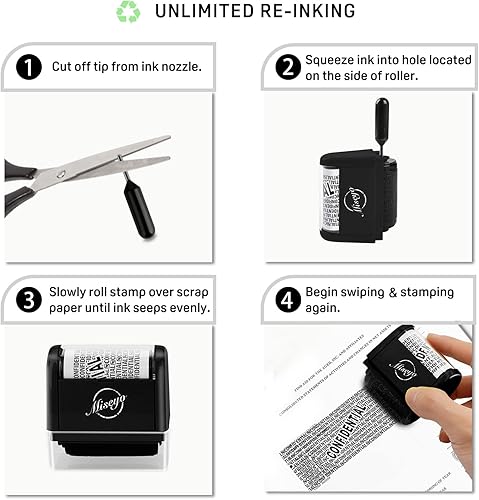 Miniatura 4 de Miseyo - Sello de rodillo ancho para protección de identidad, 1.5 pulgadas, perfecto para protección de la privacidad - juego de 3 piezas (negro)