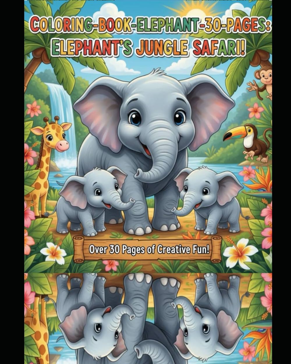 Kids elephant coloring books: children colouring book