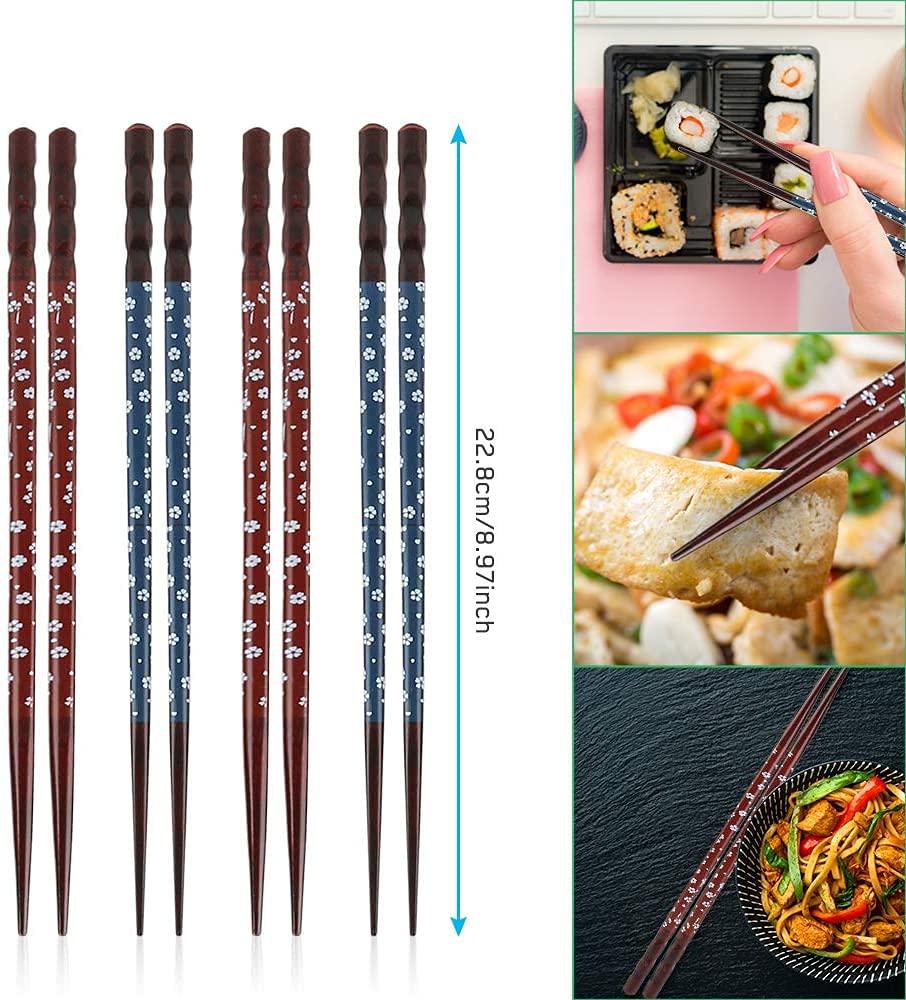 Baguettes en Bûches Naturelles avec Repose-Baguettes, 2 Pièces, Coffret Cadeau Réutilisable Exquis, Repose-Baguettes, Cadeau De Vacances Vaisselle Saine Traditionnelle