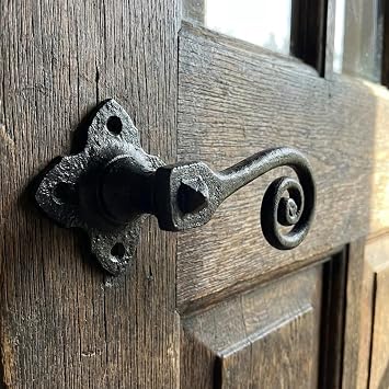 Ironmongery Solutions® Curly Tail Lever on Square Rose 2 Inch Satin Stainless Steel Internal Door Handle Set Traditional Scroll Design Fixings Included