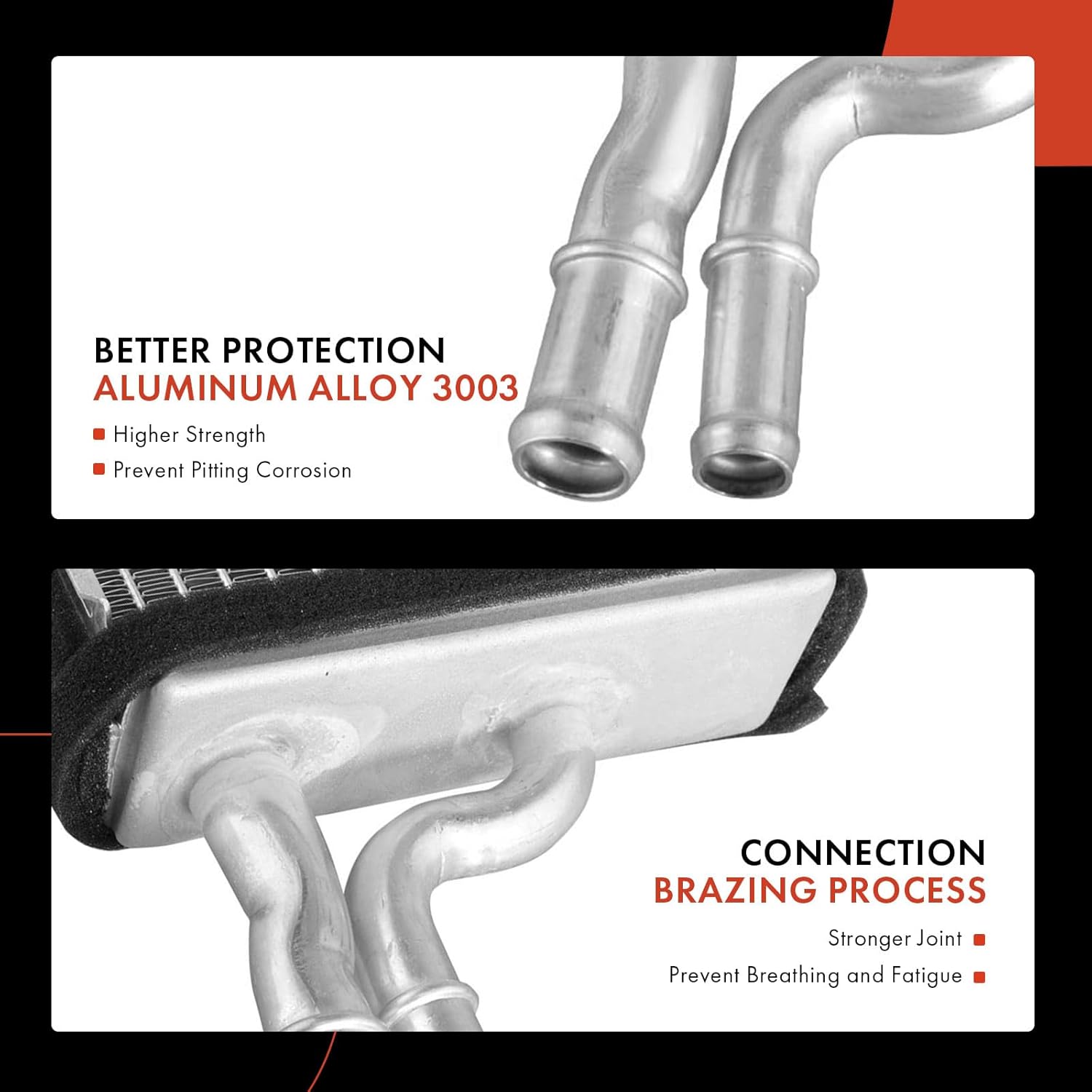 A-Premium Front HVAC Heater Core Compatible with Ford Mustang 1994 1995 1996 1997 1998 1999 2000 Convertible/Coupe, Replace# F4ZZ18476A, H2MZ18476B, XR3Z18476AA