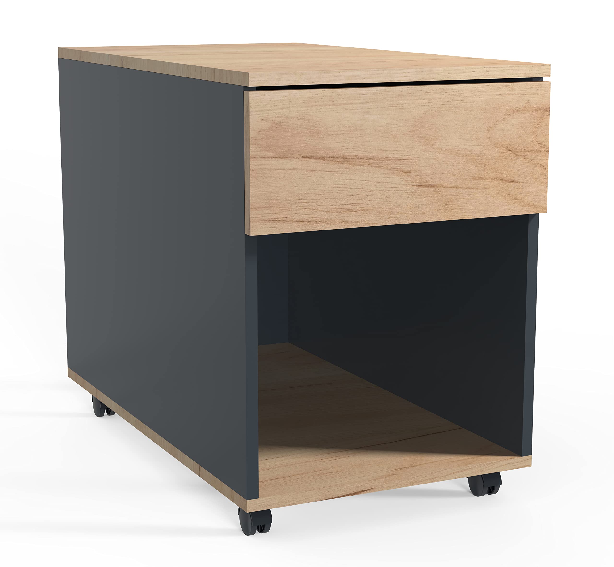 VCM Rollcontainer | Beistellcontainer mit Schubladen | Maße ca. H. 55 x B. 39 x T. 70 cm | Bürocontainer - Dalosa 1 Schublade