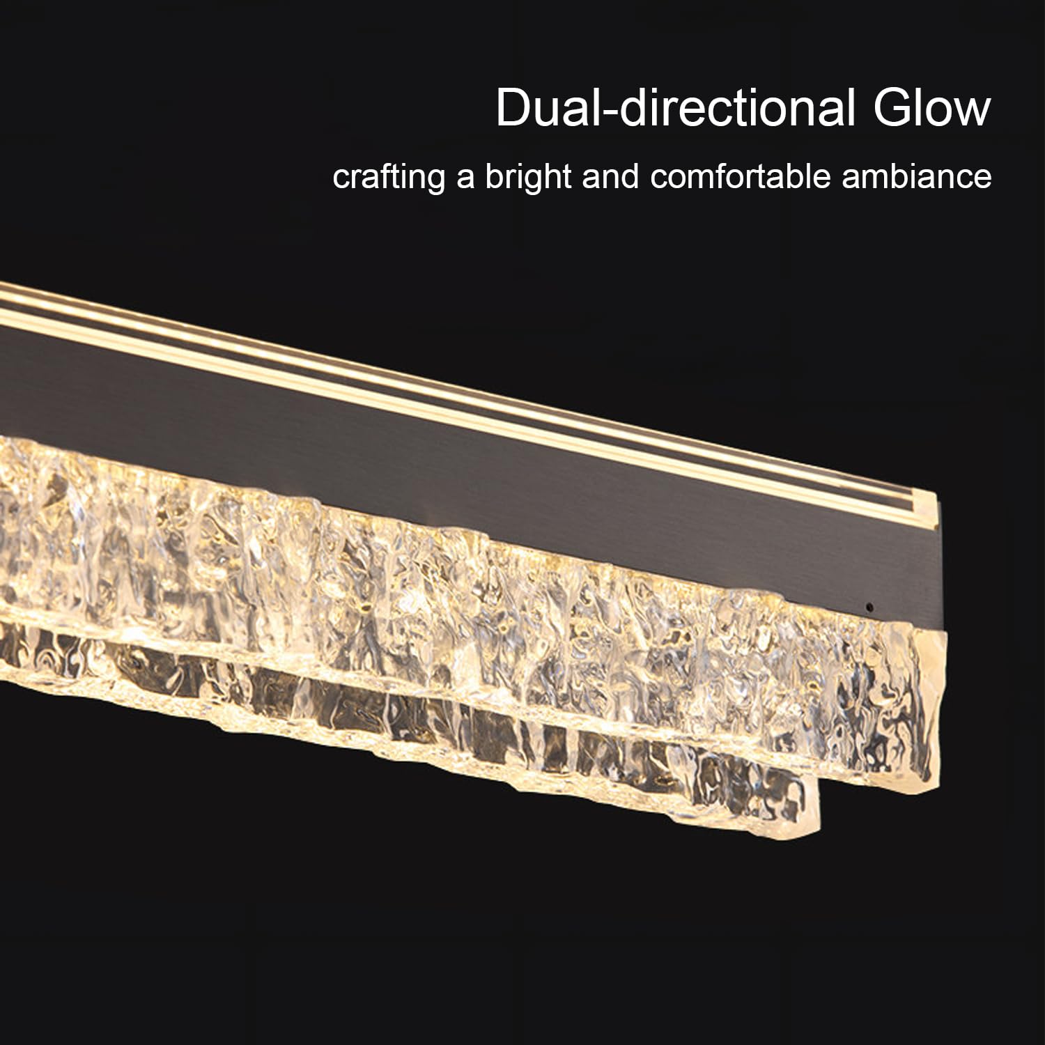 Lámpara colgante LED moderna para mesa de comedor, 120 cm de largo, regulable, iluminación colgante LED para isla de cocina, lámpara de techo de lujo para comedor y oficina