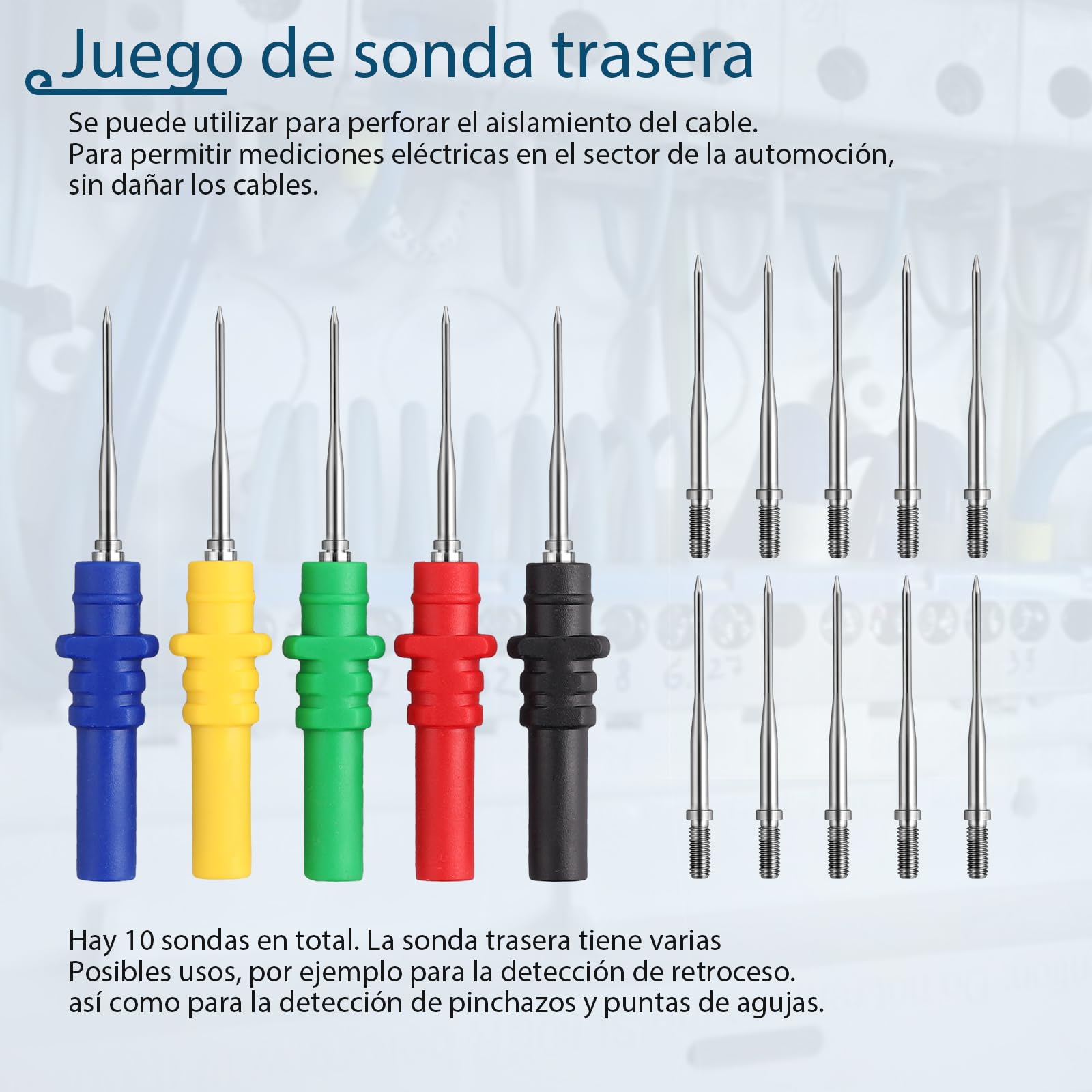 Kit de accesorios para osciloscopio con cable BNC a banana 3M, atenuador 20:1 y 10 sondas, ideal para diagnóstico de vehículos con osciloscopio de 2 canales y multímetro digital