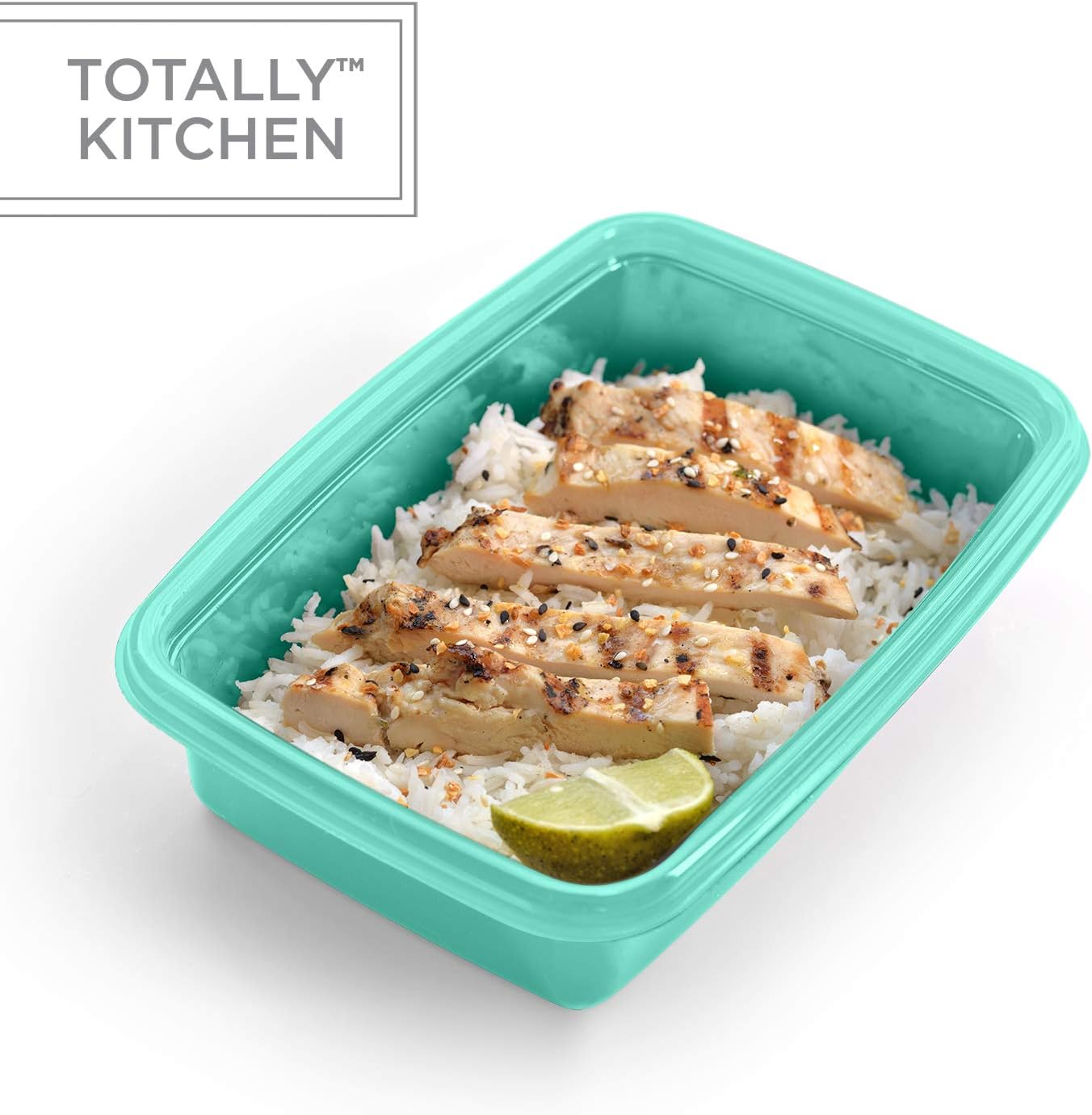 Totally Kitchen Single Compartment Meal Prep Containers | Durable BPA Free Plastic | Reusable Food storage Container | Bento Box | Microwave & Dishwasher Safe | Mint, Set of 10 (20 Pieces Total)