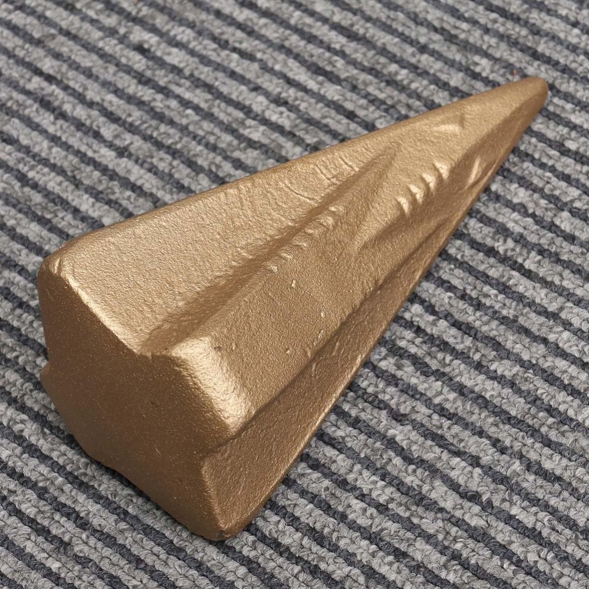 PLAFOPE Coin de Fendeur de Bûches en Acier Or Tête Large pour Plus de Puissance, Outil Manuel pour Travailler le Bois en Menuiserie