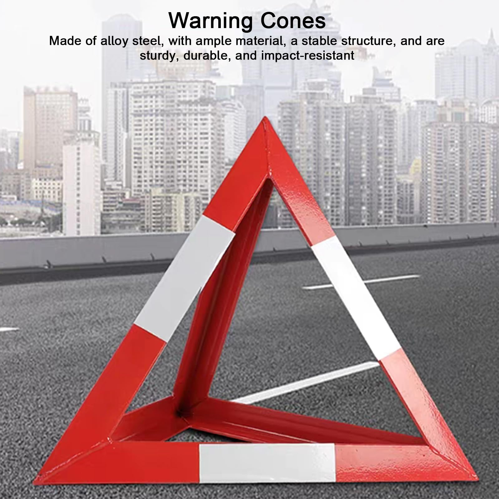 Conos Señalizacion, Conos de Advertencia Metálica, Estructura Robusta, Proceso de Soldadura Completa, para Carreteras, Situaciones de Emergencia