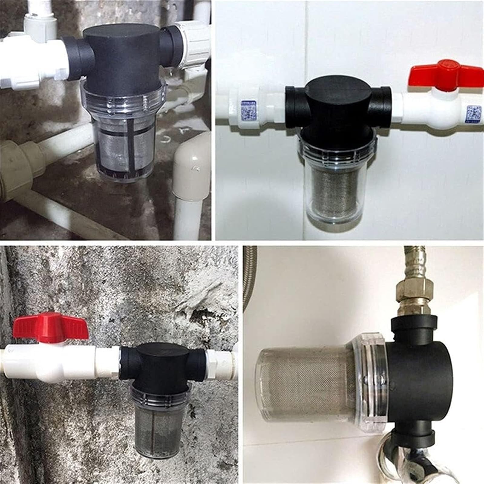 Filtro de Bomba de Agua con Filtro de Malla en línea de Alto caudal for hidrolimpiadoras - Filtro de succión de tubería de 1/2", 3/4" y 1" for riego de jardinería,Filtros para tuberías(3/4