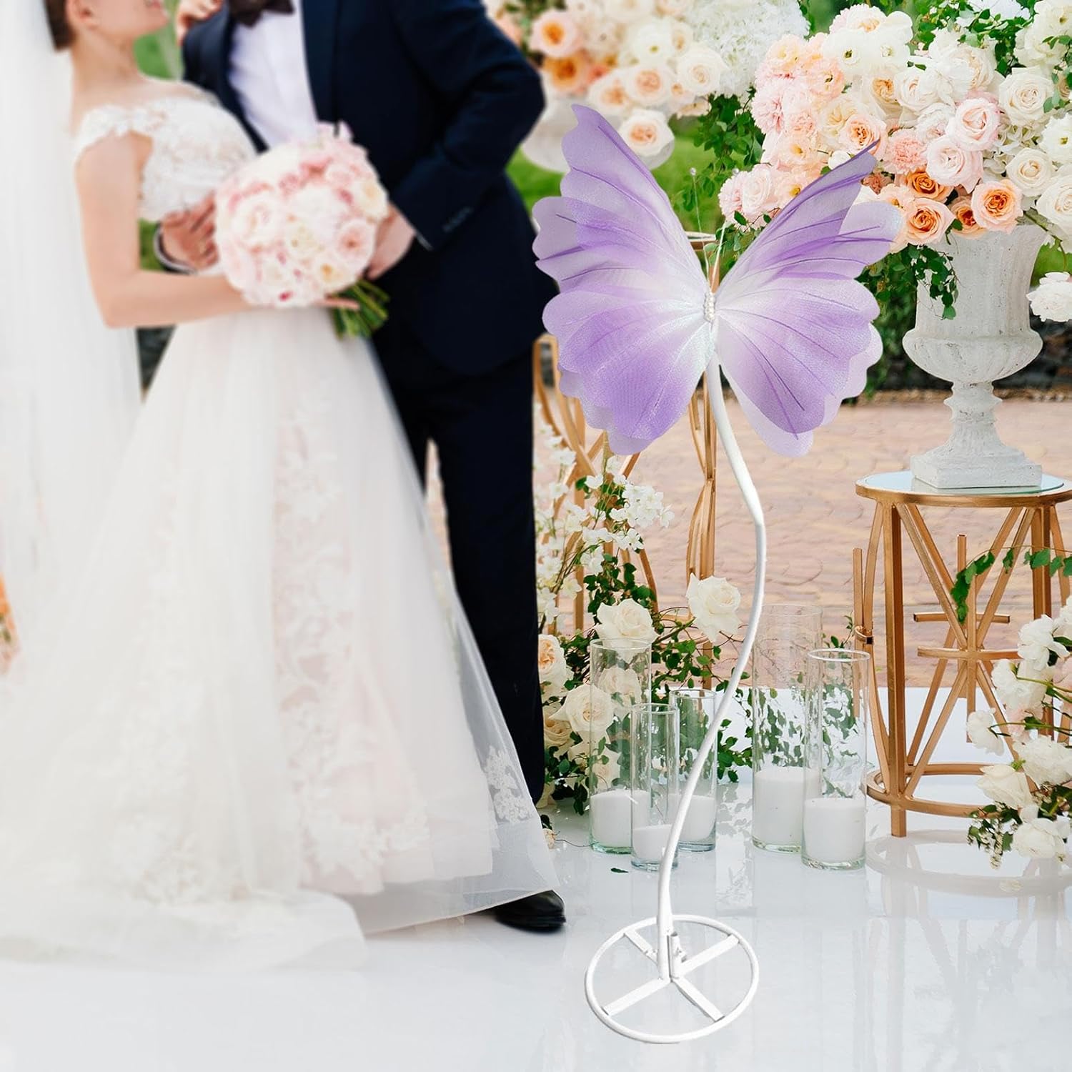 Artificial Butterfly Decoration,Photo Props DIY Multipurpose Decorative Silk Butterfly Decor for Shower Decor Wedding, Gradient Purple