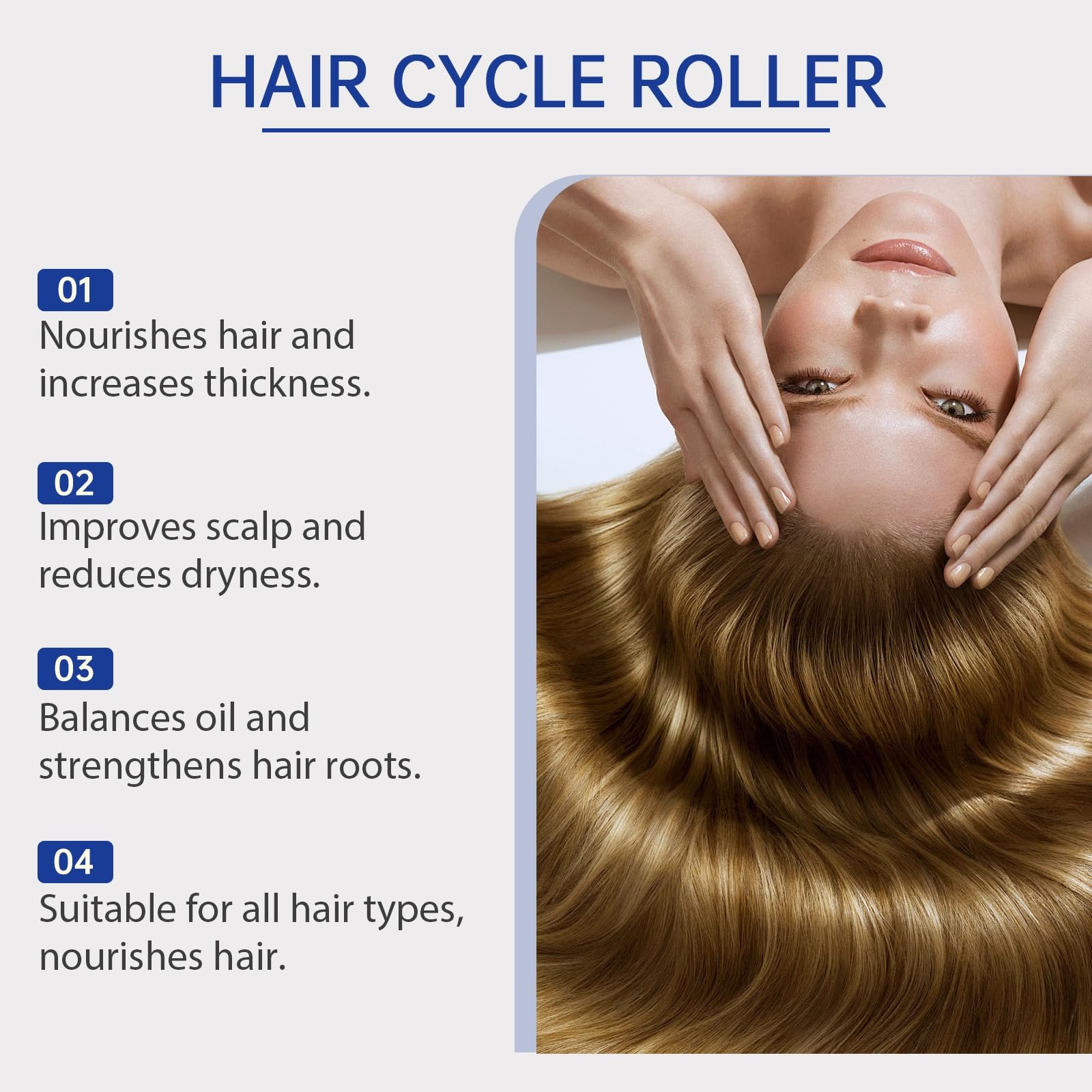 2 szt. Rosemary Hair Growth Roll-on Serum, Serum w rolce ze składnikami wzmacniającymi wzrost włosów, pomaga nadać objętość i gęstość cienkim włosom przy codziennym użytkowaniu, 04