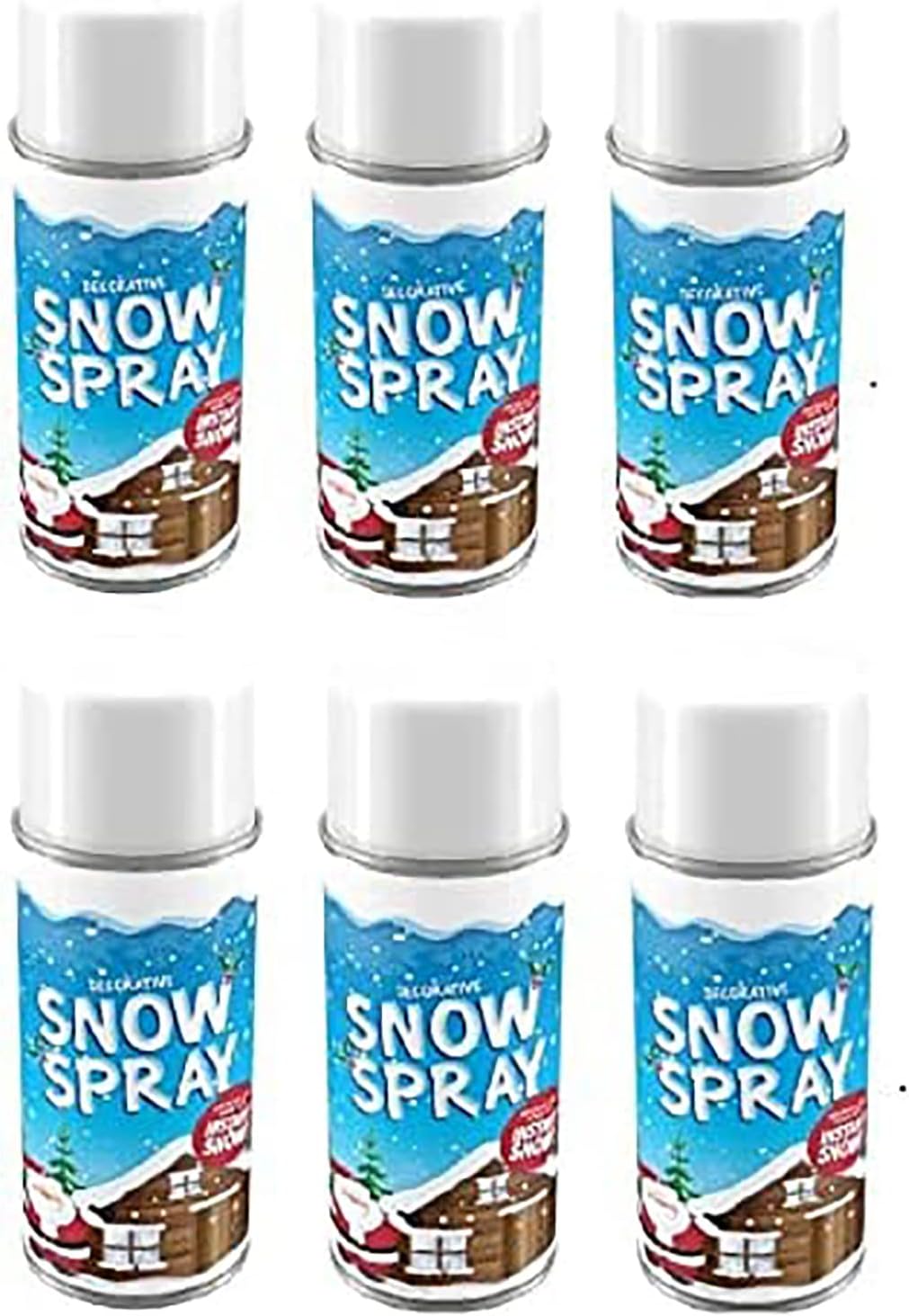 WHITEHILL 6 x White Christmas Artificial Snow Spray For Christmas
