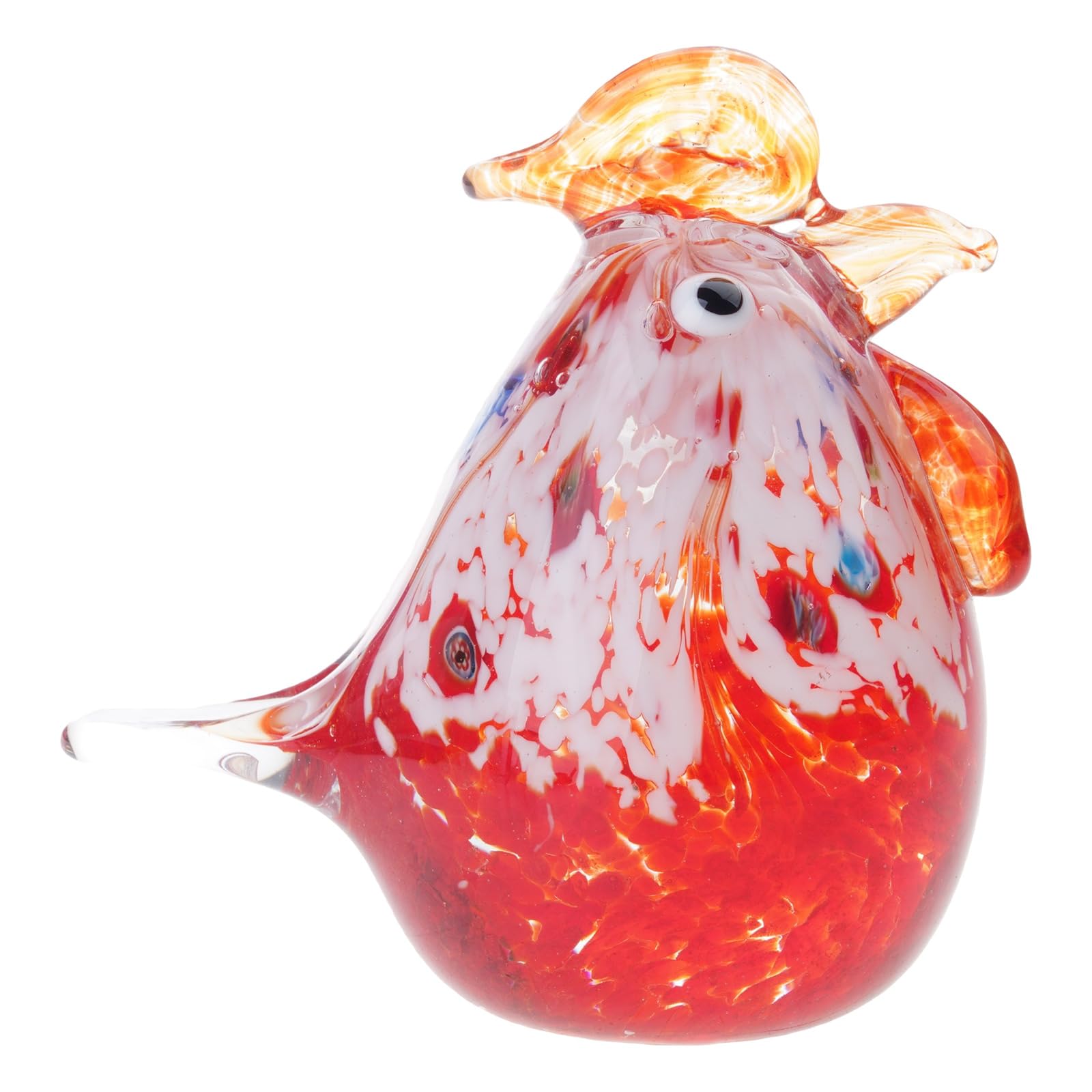 Figurines en verre marron soufflé | Statue de poulet et décoration de table maison