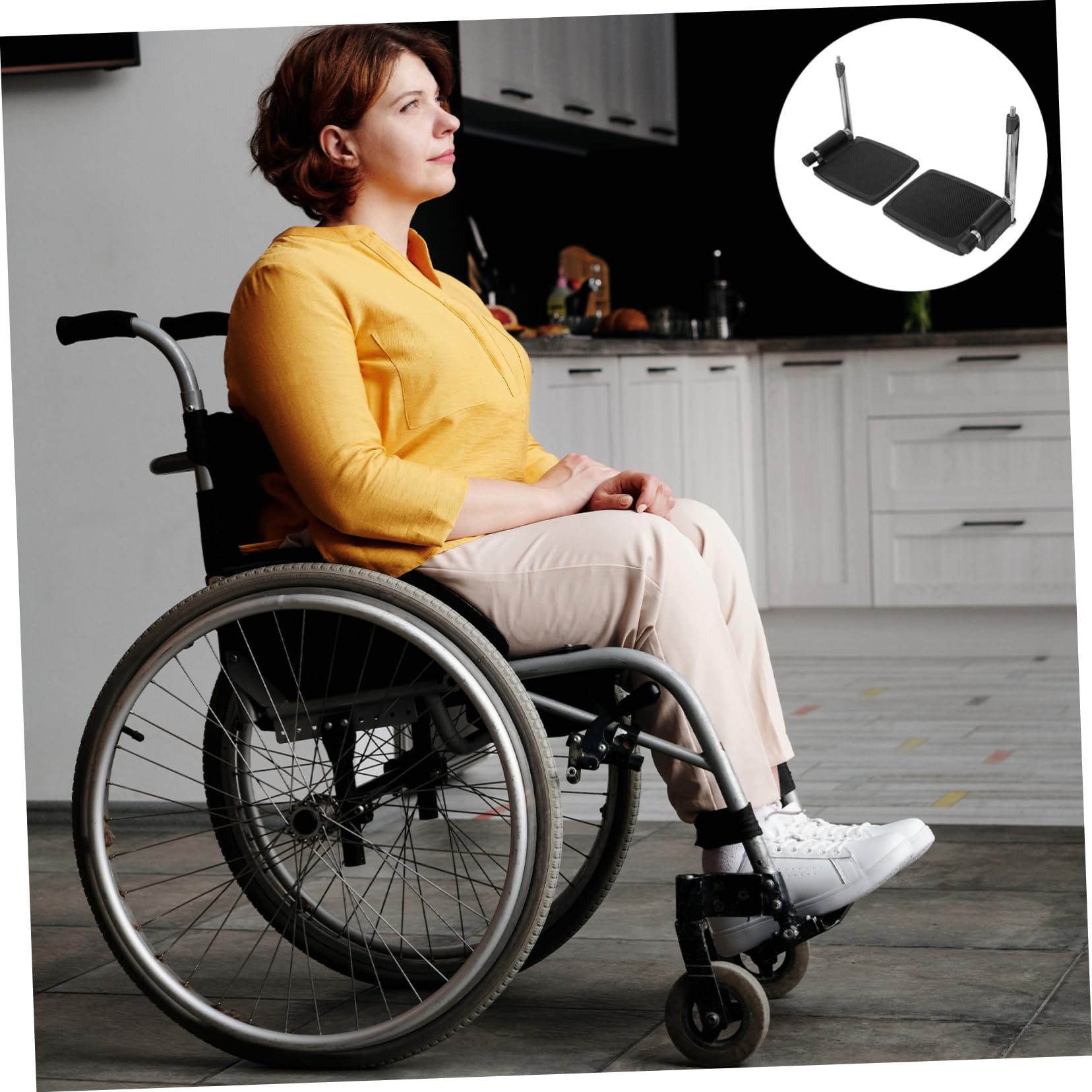 Veemoon Reposapiés para Silla de Ruedas de Repuesto Elevador para Silla de Ruedas Uso Diario Cómodo