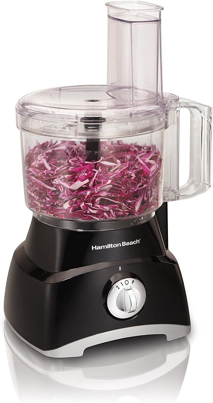 Hamilton Beach Food Processor & Vegetable Chopper for Slicing, Shredding, Mincing, and Puree, 8 Cup, Black Hamilton Beach Food Processor & Vegetable Chopper for Slicing, Shredding, Mincing, and Puree, 8 Cup, Black