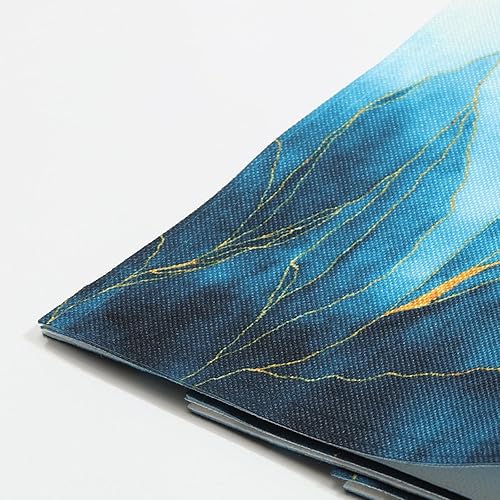 Miniatura 3 de Manteles individuales de arte moderno, pintura abstracta azul y dorado, para decoración del hogar, cocina, comedor, 18 x 12 pulgadas