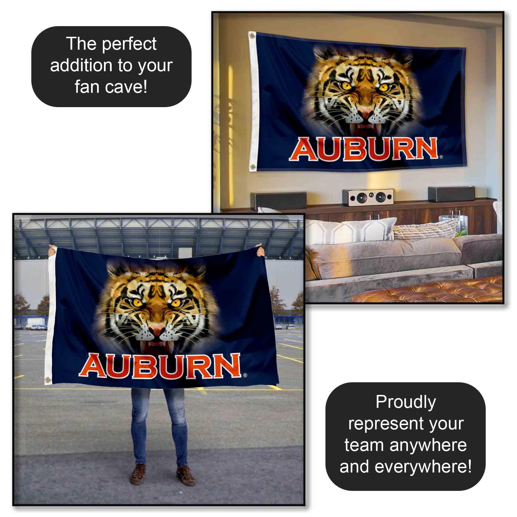 Amazon.com : Auburn Tiger Eyes College Flag : Sports & Outdoors