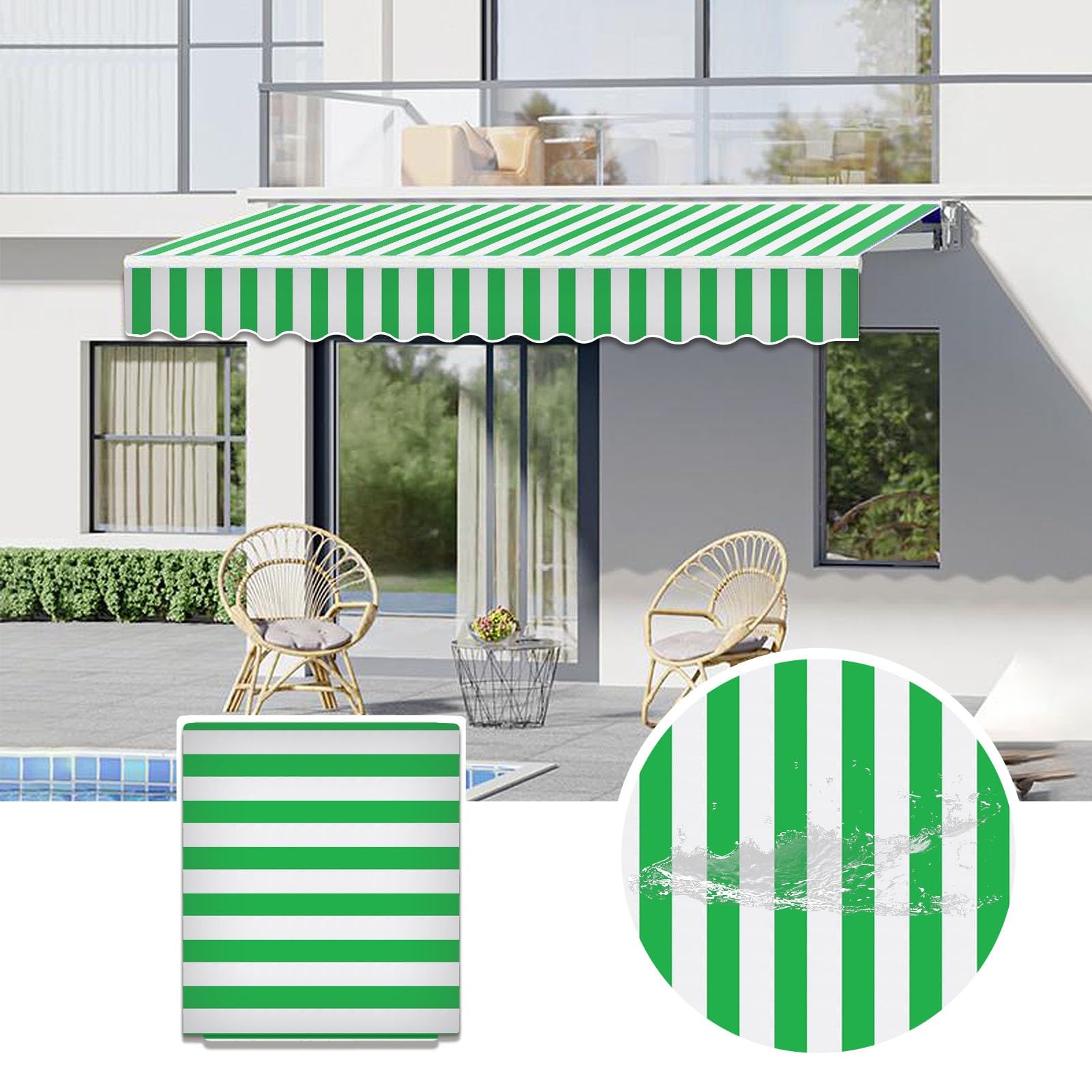 Vela de sombra 100% poliéster impermeable con protección UV total
