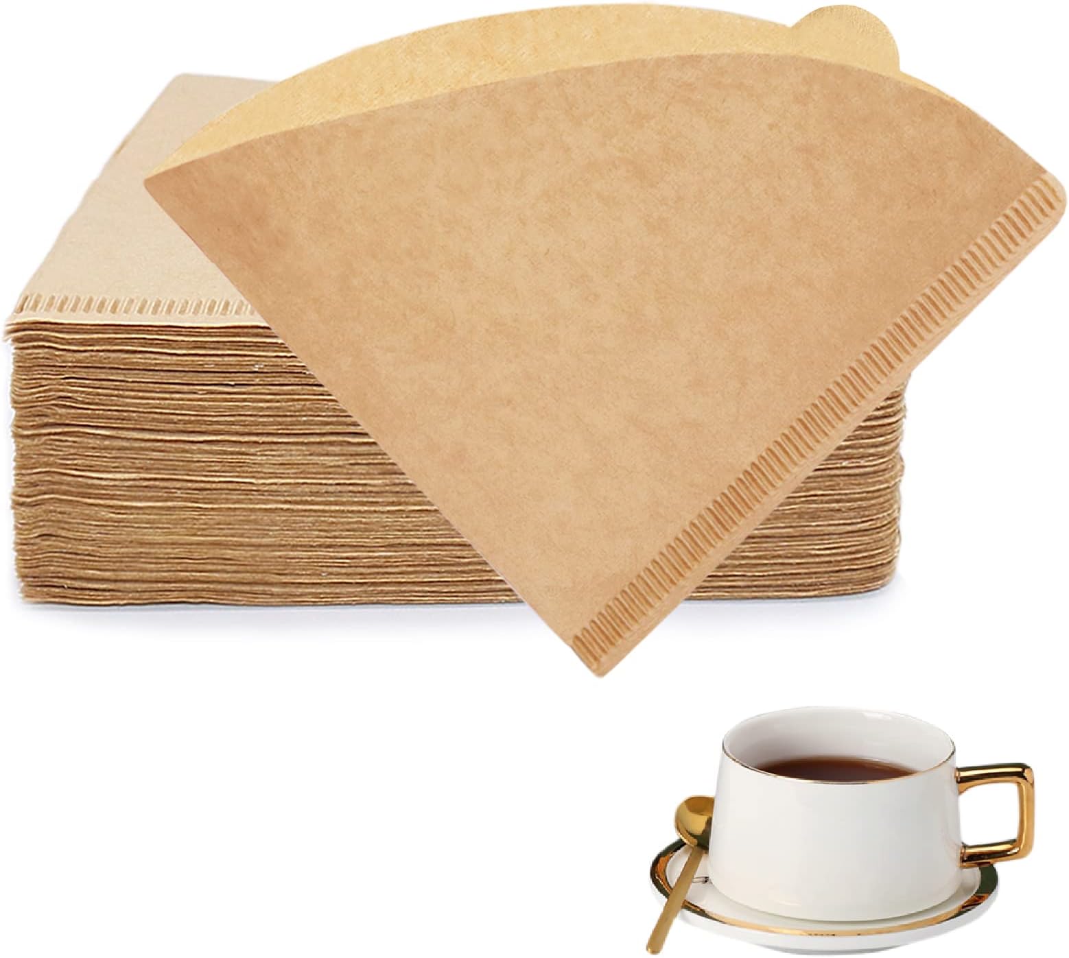 Small Coffee Filters, Size 01, Set of 200, Disposable Cone Coffee Filters Paper, Natural Paper Filters for Pour Over Coffee Dripper and Coffee Maker (1-2 Cup)
