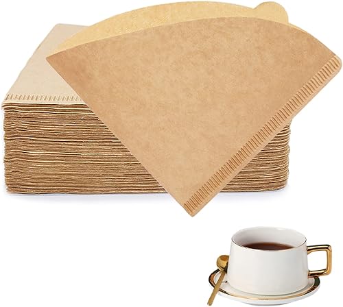 BYKITCHEN Filtros de café pequeños, tamaño 01, juego de 200 unidades, papel desechable de cono para café, filtros de papel natural para verter sobre