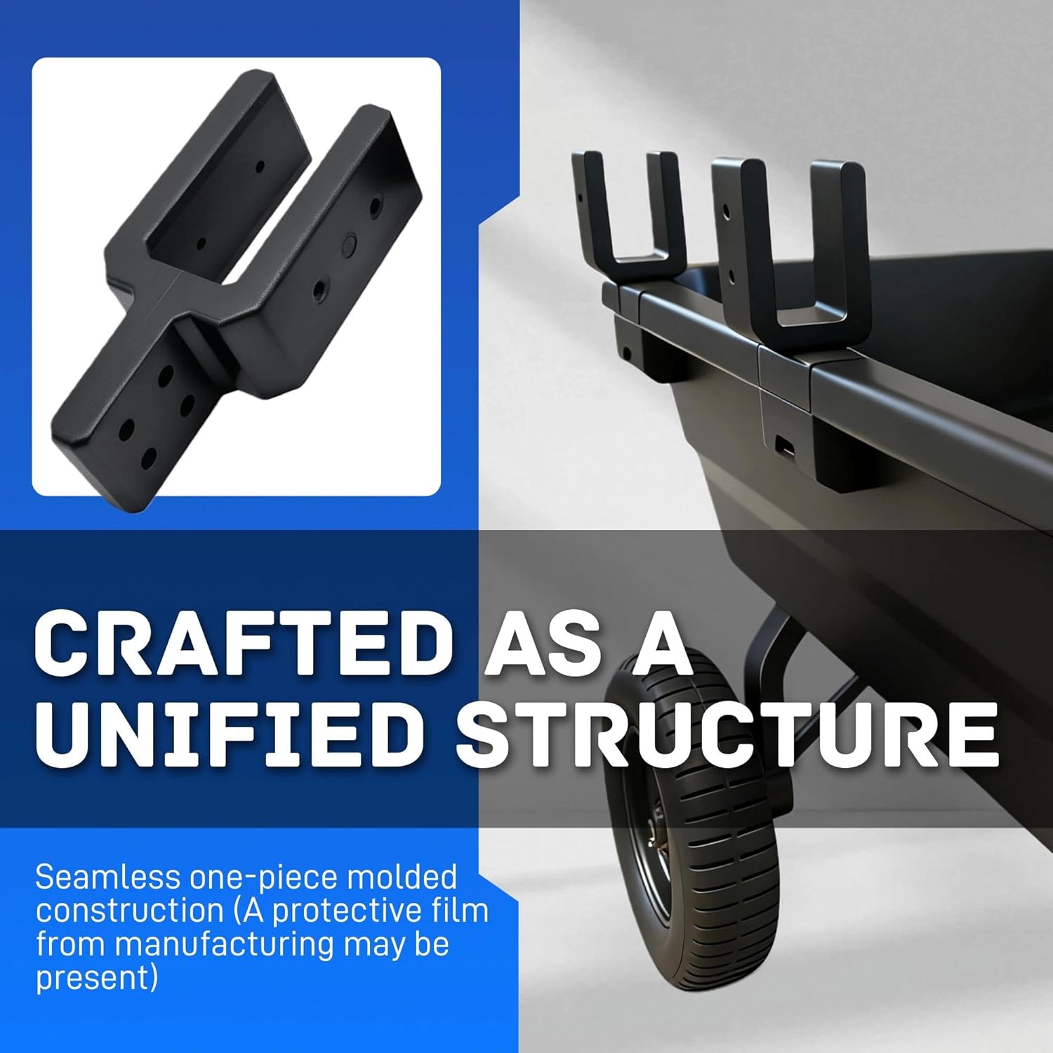 Maximum Coverage Garden cart Sidewall Brackets (8-Pack) - One-Piece Molded Nylon, 200LB Capacity Each, Compatible with Gorilla Cart 7 & 12 cu/ft Models, Black