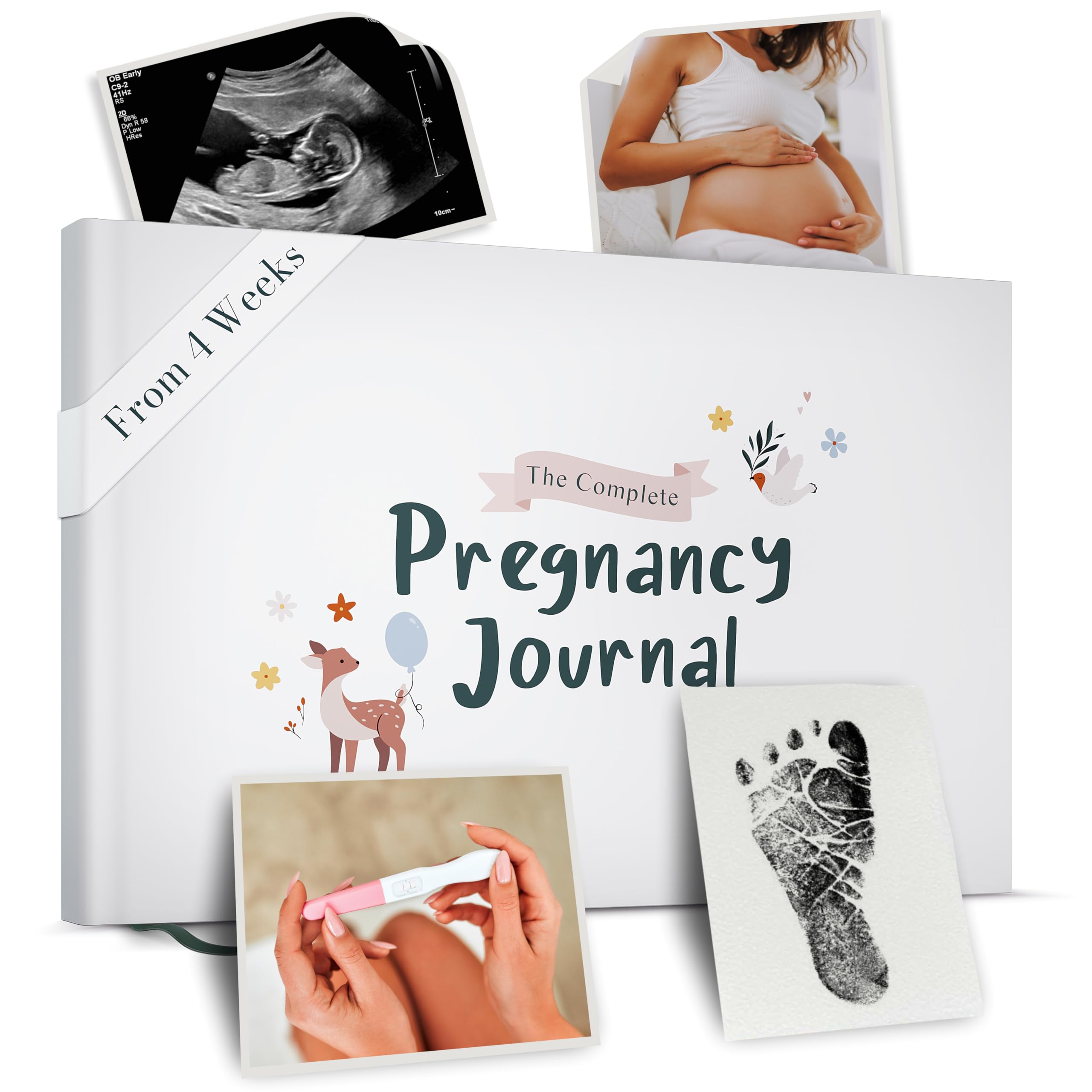 Mintkind® Diario Di Gravidanza In Lino – Album Ricordo Con 112 Pagine, Adesivi E Copertina Rigida, Regalo Per Future Mamme - 4