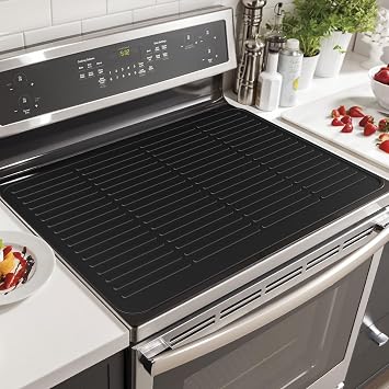 Stove Top Covers for Electric Stove - Heavy Duty Waterproof Silicone Glass Stove Top Cover Protector Dark Black, 28"L x 20"W