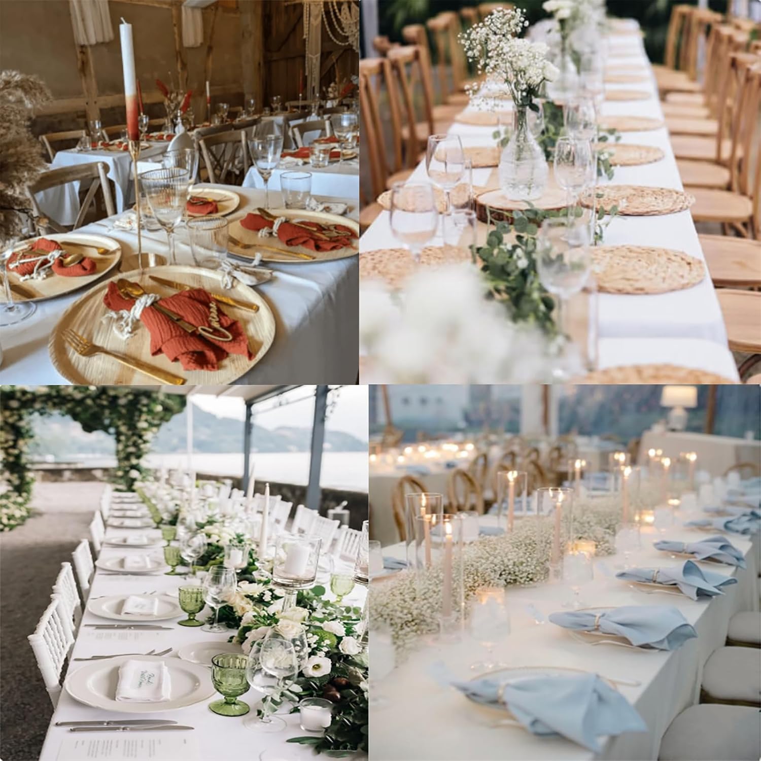 6 Pack White Table Cloth for Rectangle Tables,60x102 inch-Washable and Reusable Table Cloths for 6-8 Ft Rectangle Table,Polyester Fabric Table Cover for Party,Wedding,Buffet