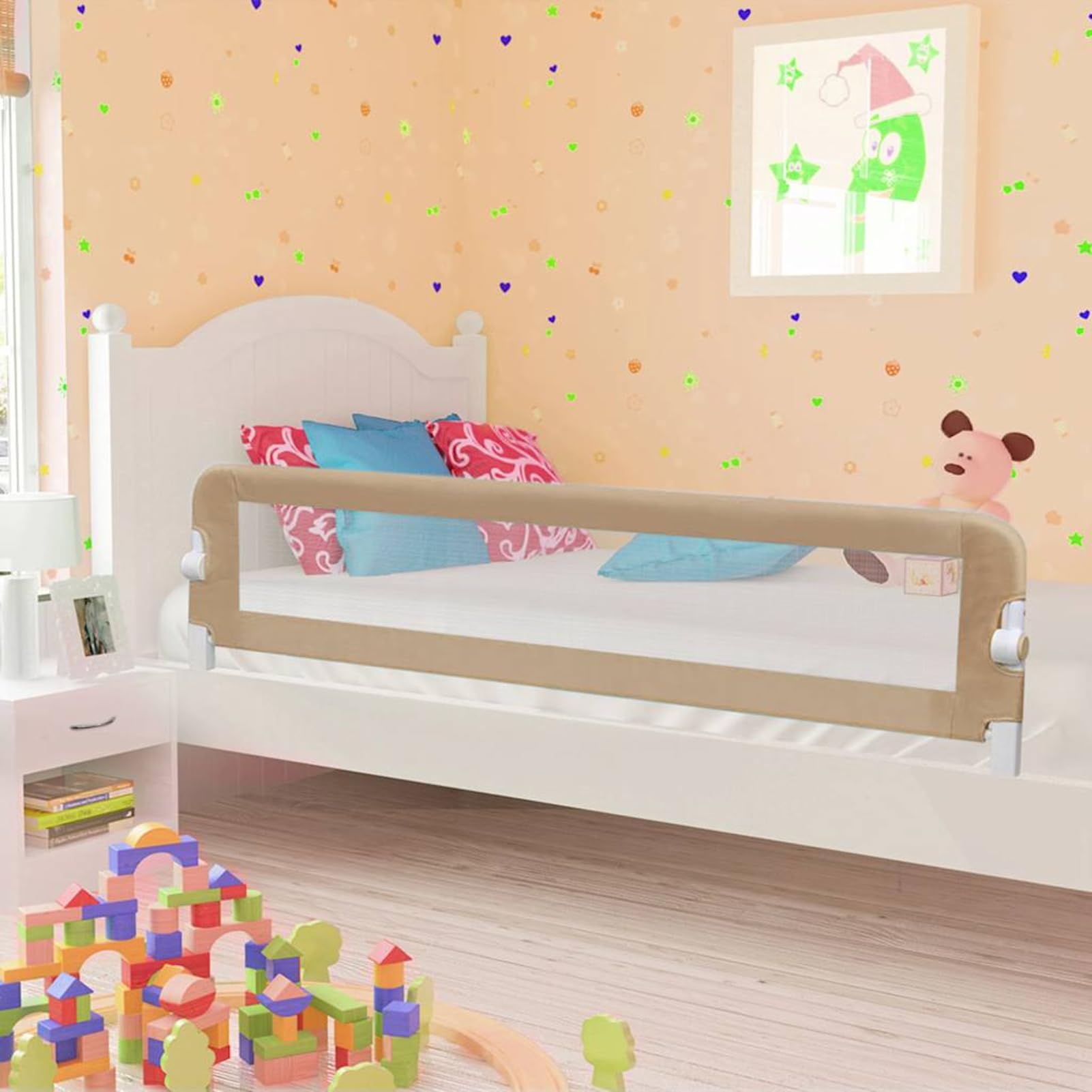 Gecheer Bettlaken 60 x 120 cm, Spannbettlaken für Babys, 60 x 120 cm, Barriere für Kinderbett, Taupe, 180 x 42 cm, Polyester
