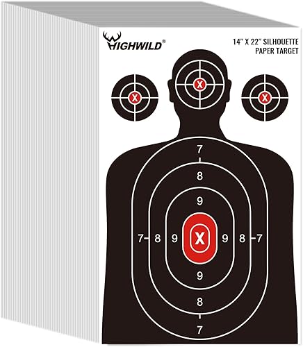 Miniatura 8 de Highwild Shooting Range Silhouette Paper Target 50 unidades  14 x 22 pulgadas  Adecuado para pistolas, rifles, pistolas de aire comprimido, pistolas