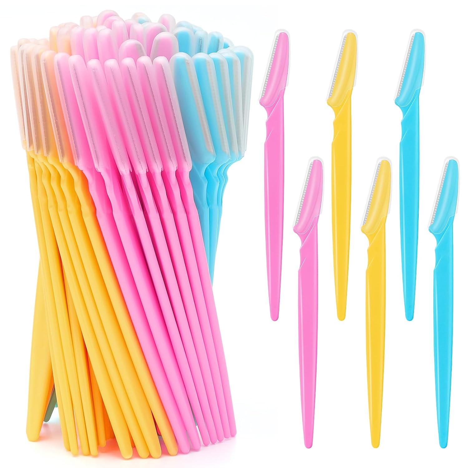 JHZMCRX Eyebrow Razors Bulk Face Razor Multipurpose Facial Razor Dermaplaning Tools for Women Men Eyebrow Trimmers Shaver with Protective Cover Hair Removal Tools Multicolor 18 Pcs