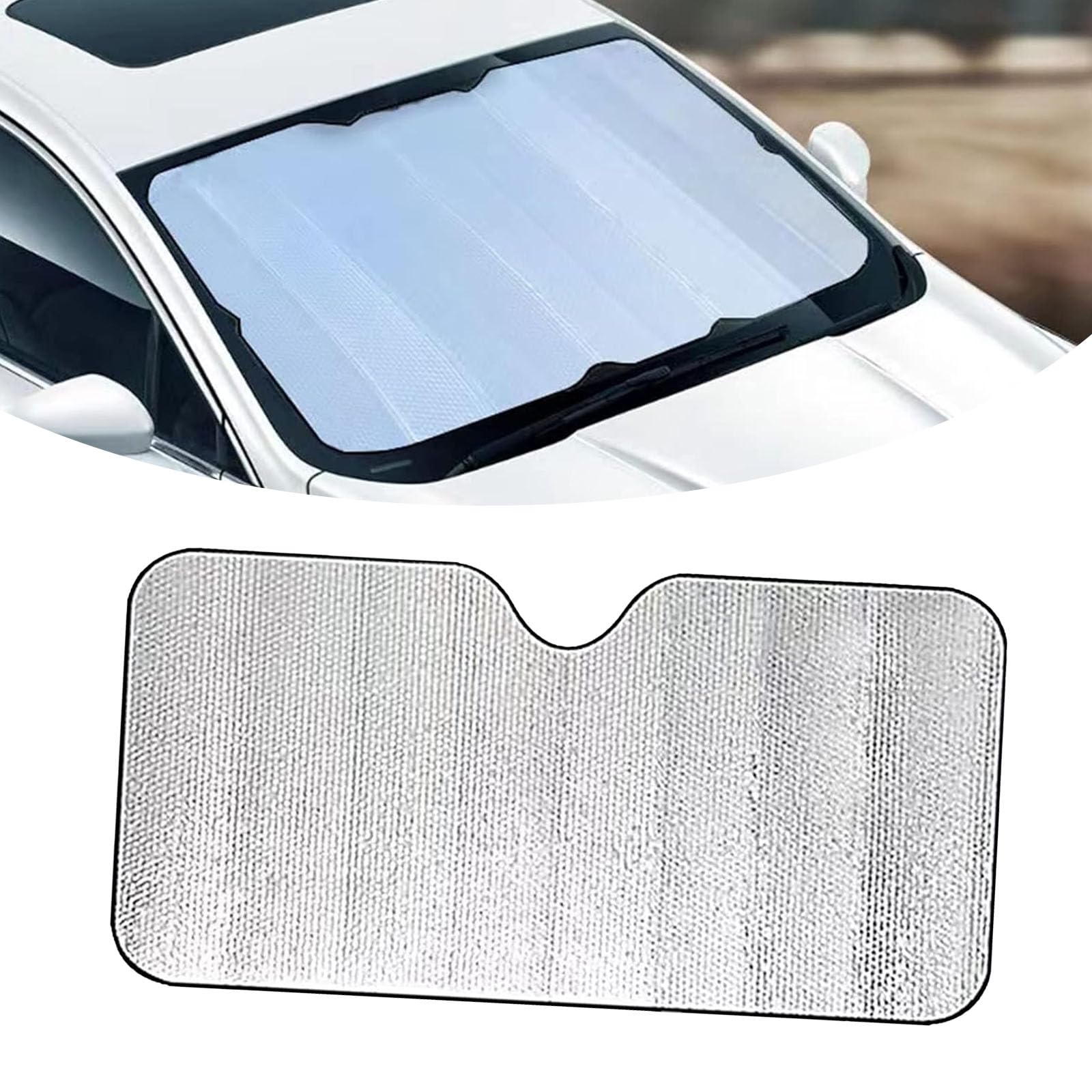 Pack of 1 Car Front Window Sun Protector Cover, 51.1"" x 23.6"" Windshield Sunshade, Auto Interior Protector, Front Windshield Sunscreen Heat Shield (Silver), YVSZYB301SI-130*60