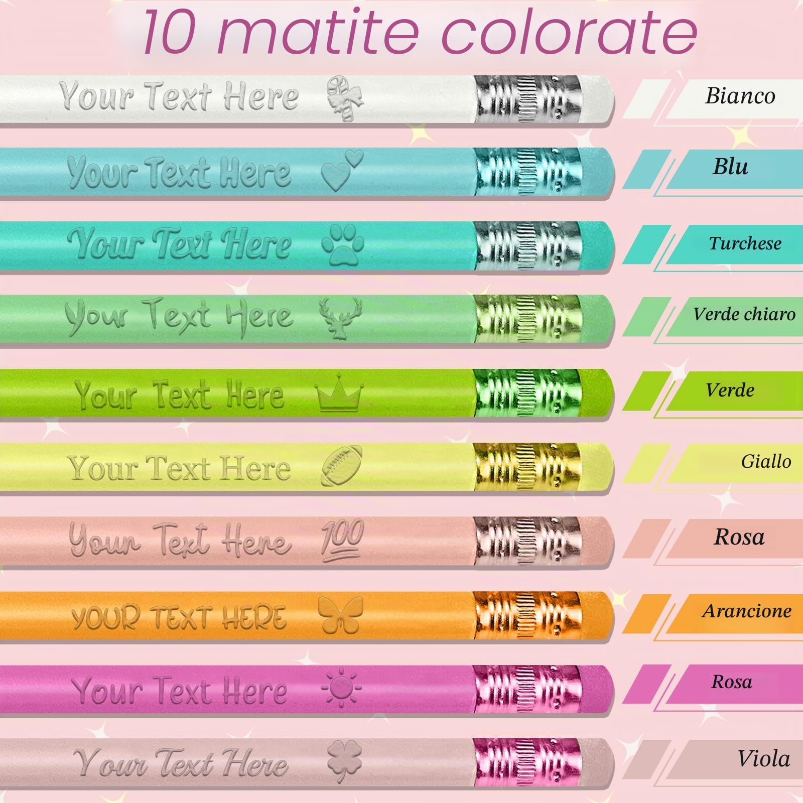120 Pezzi Matite Personalizzate Impressi con il Tuo Nome Testo Logo Matita Personalizzata Incisione Laser #2 Triangolare Forniture per il Ritorno a Scuola Regali per Bambini Studenti Insegnanti