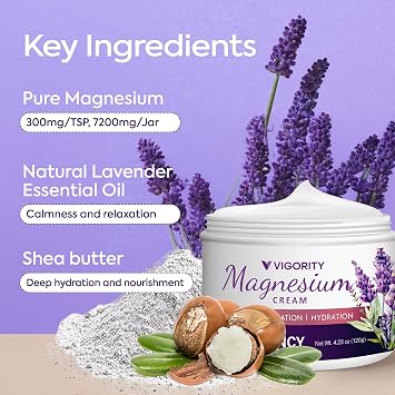Magnesium Lotion for Kids & Babies Sleep - Bedtime Calming Body Cream with Natural Ingredients & Multi Vitamins - Topical Magnesium Soothing Relief, Promotes Relaxation (8.46 Ounce, Lavender)
