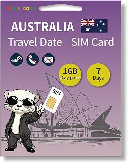Australia SIM Card for Travelers – Instant Activation at Sydney/Melbourne Airport – 4G/5G Data 1GB Daily for 7 Days – No ID Registration, Works in All States