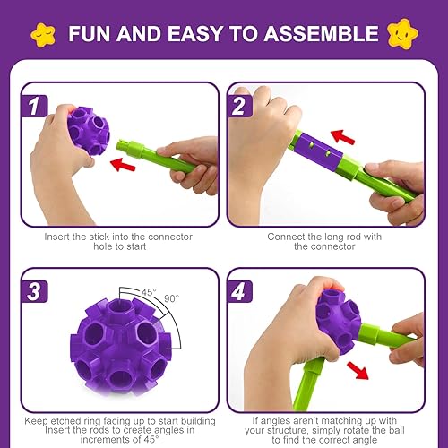 Miniatura 60 de Kit de construcción de fortalezas para niños, juguetes de construcción STEM, regalo educativo para niños y niñas de 3 a 12 años, juego creativo