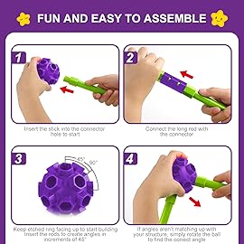 Fort Building Kit for Kids,STEM Construction Toys, Educational Gift for 3 4 5 6 7 8 9 10 11 12 Years Old Boys and Girls,Ultimate Creative Set for Indoor & Outdoors Activity,140 Pcs,Purple