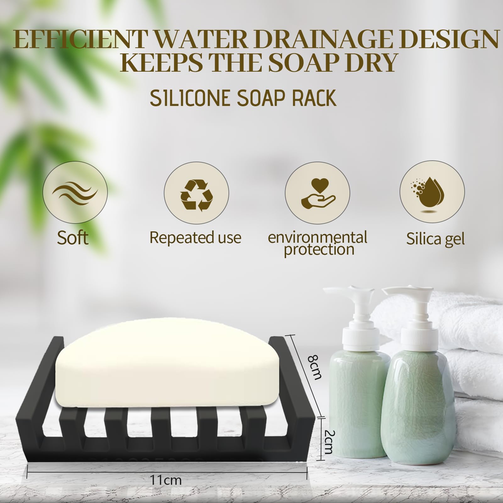 Porte Savon Ventouse Lot De 2-Support Savon Douche-Porte Eponge Evier