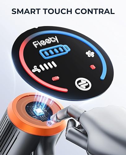 Miniatura 2 de Fieety Aspiradora inalámbrica, 550 W, 45 KPA, aspiradora inalámbrica con batería recargable de 60 minutos, pantalla táctil LED, aspiradoras de mano