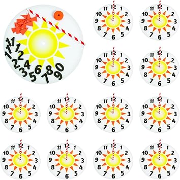 Fun Express Sun Dial Craft Kit - STEM Educational Activity for Kids Hands-On Learning for Classroom or Home Teaches Time Concepts Easy to Assemble Great for Group Projects - 12 Pieces