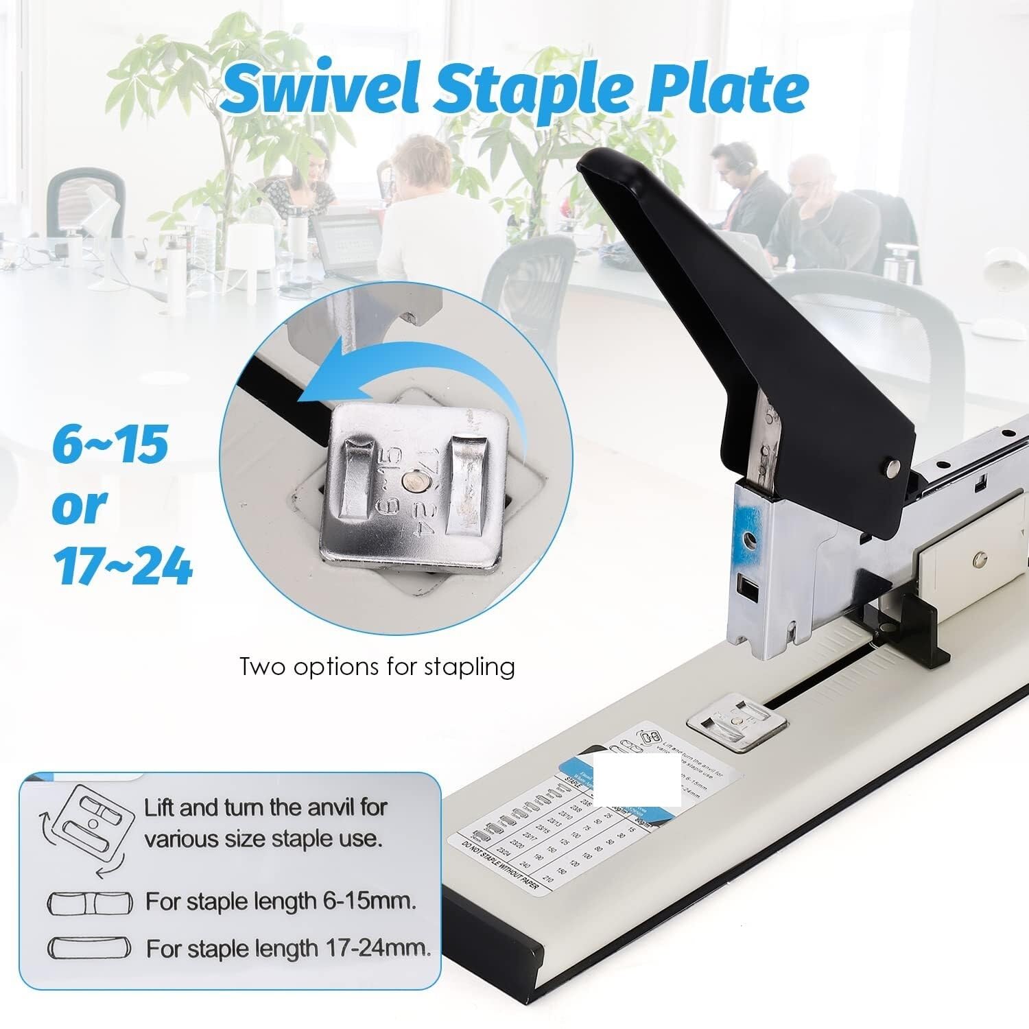 Cucitrice da Scrivania Cucitrice for Carichi Pesanti for Uffici Scolastici Industriali Cucitrice da Tavolo Commerciale con Guida Carta Regolabile capacità Extra Grande Spillatrici per Ufficio