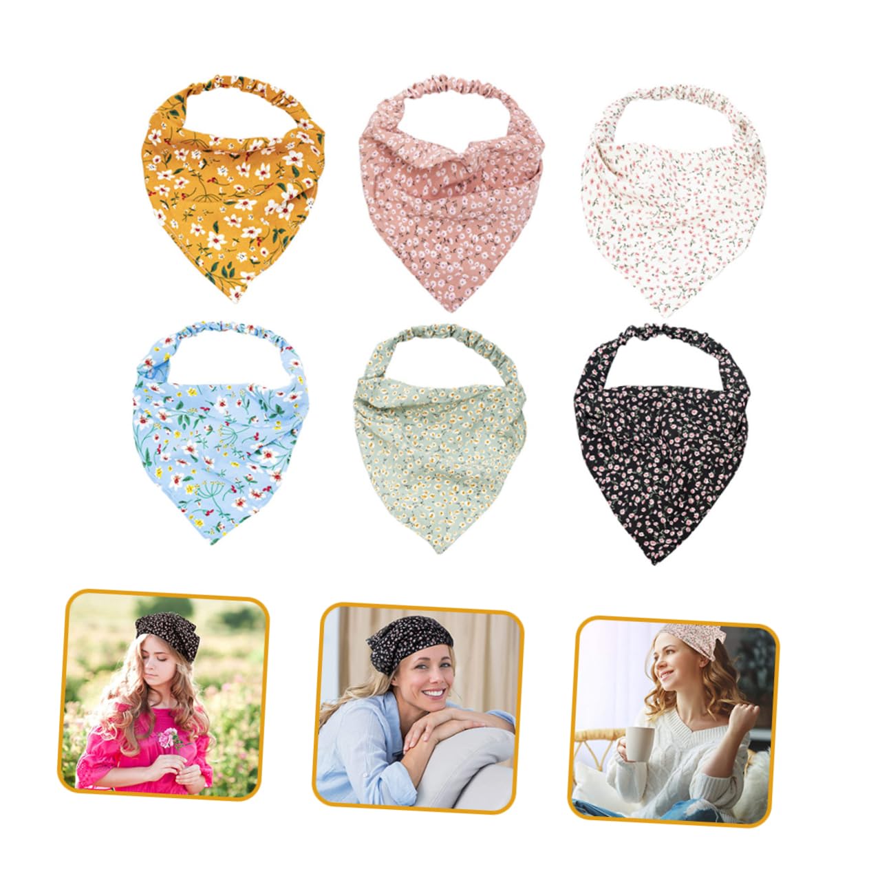 FRCOLOR 30 Piezas bufanda triangular diademas para mujeres De las mujeres bufanda de cabeza de coleteros scrunchies de pañuelos para el pelo pañuelos para tela