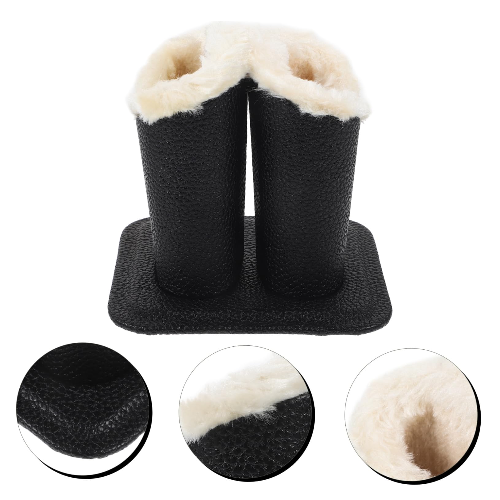 Homoyoyo Support à Lunettes De Chevet Double Tête Noir Texture Grainée Porte-lunettes 2 Compartiments Pour Rangement Organisé De Lunettes De Soleil Accessoire Pratique Maison