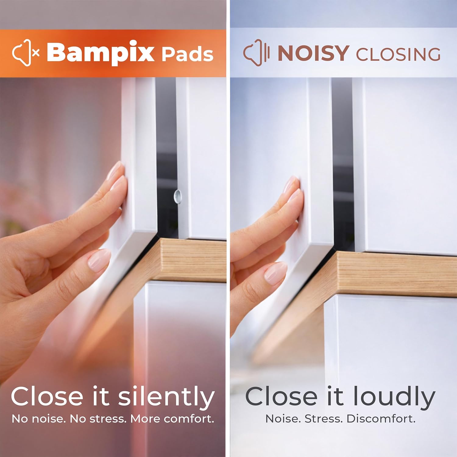 Clear Cabinet Door Bumpers, 106 Pack, 4 Shapes, Self-Adhesive Silicone Pads, Sound-Dampening Protectors for Cabinets, Drawers, Furniture, Walls, and Door Handles