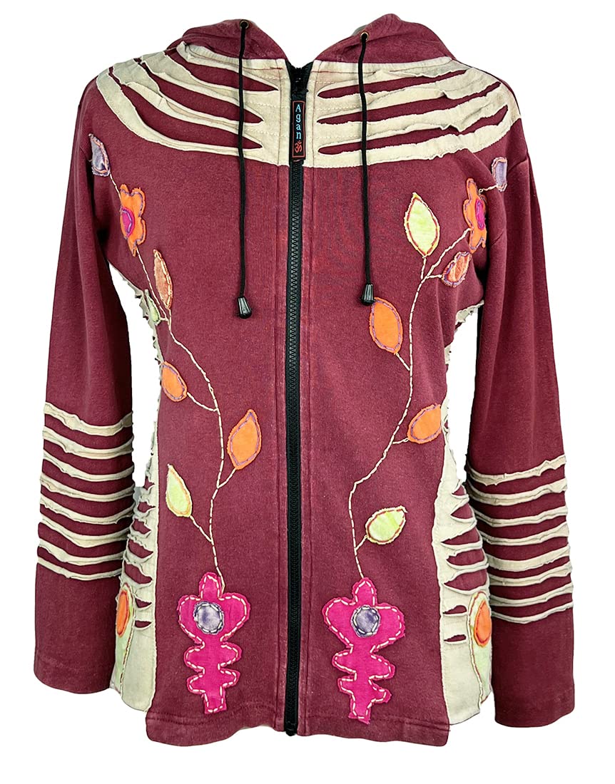 Agan TradersBoho Tie Dye Gypsy Hoodie - Rib Cotton Sweatshirt Jacket