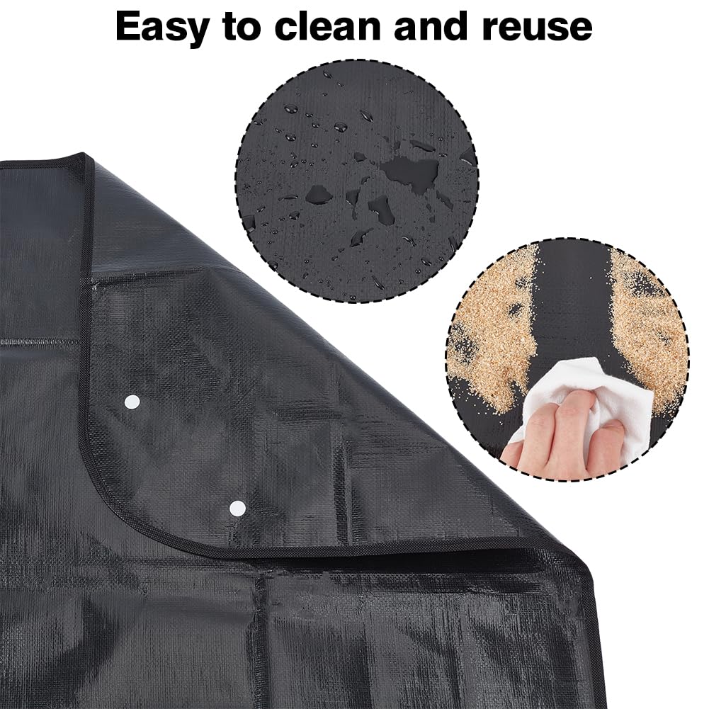 OLYCRAFT 2pcs Black Waterproof Pet Playpen Mat Bottom Cover Mat for Dog Playpen Pen Portable Reusable Floor Mats Large Plant Repotting Mats for Toilet Training Pets with Urinary Incontinence - Image 4