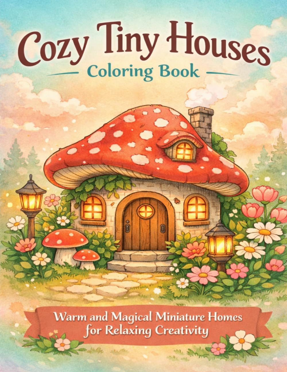 Cozy Tiny Houses Coloring Book: Warm and Magical Miniature Homes for Relaxing Creativity